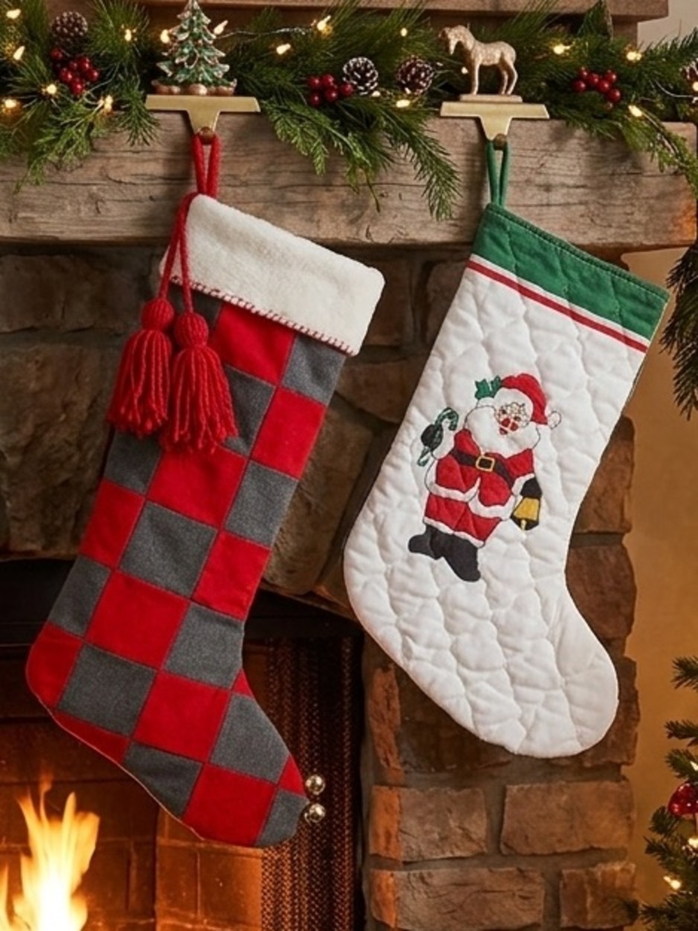 Vintage Handmade Holiday Christmas Stockings